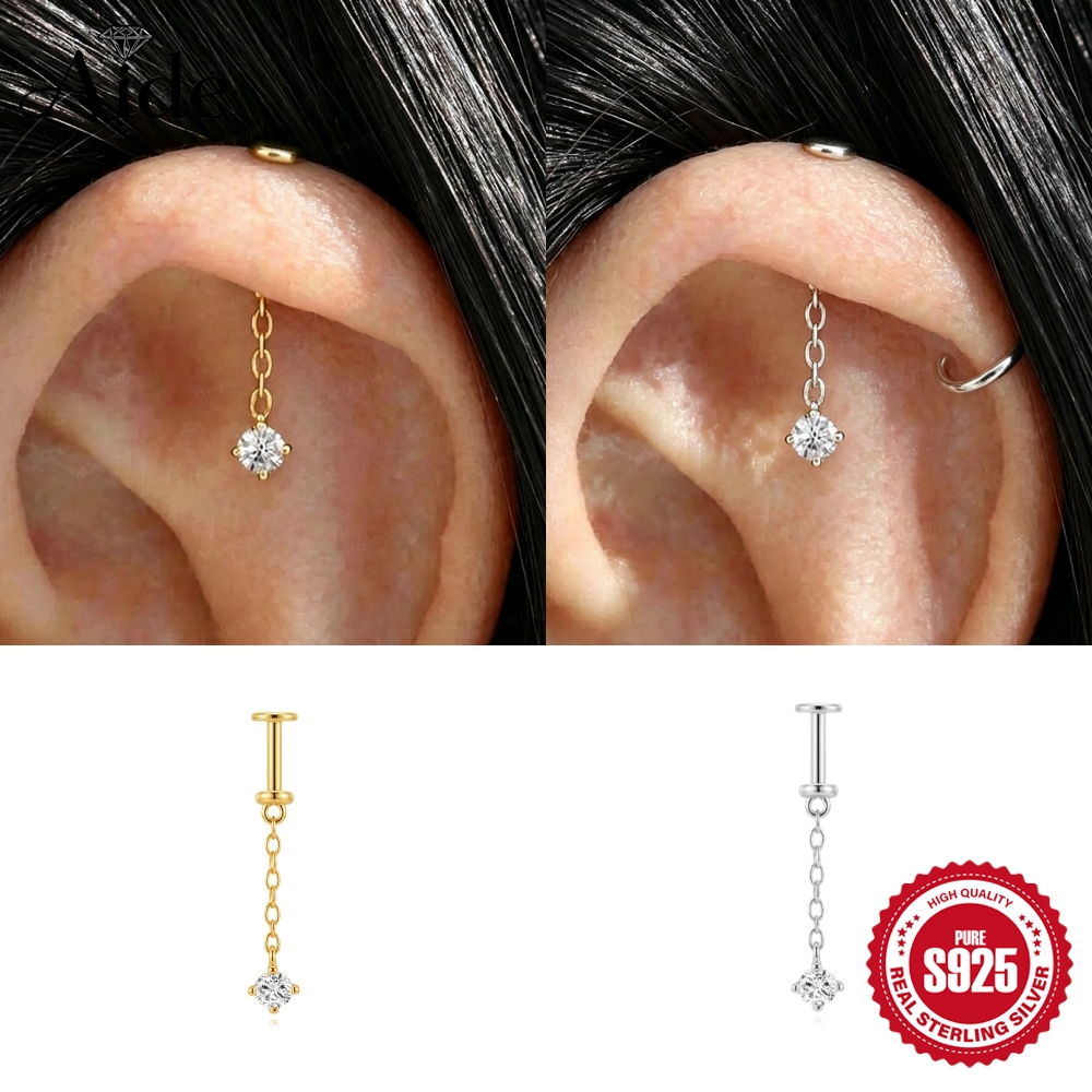 Star Flat Back - AIDE Pendiente de cadena en espiral