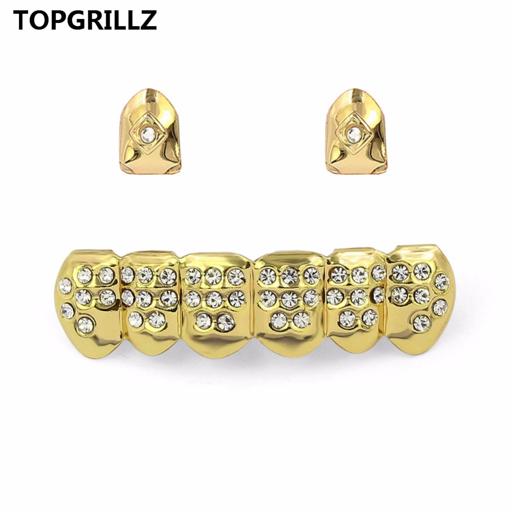 Yellow Body Jewelry - TOPGRILLZ-Parrilla de dientes chapada en oro