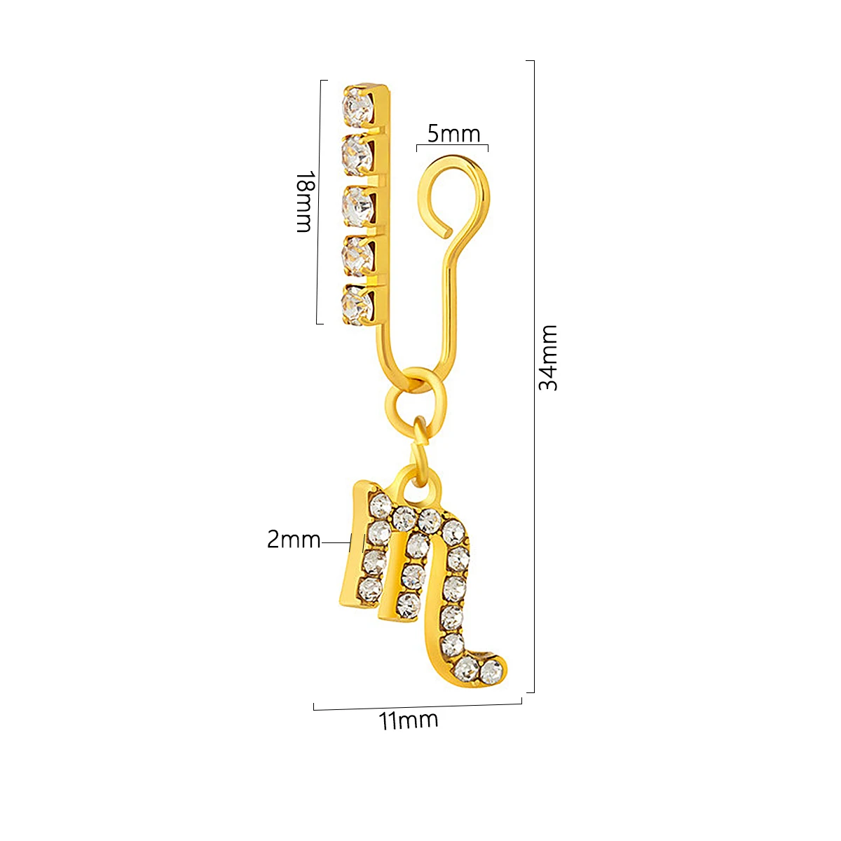 Body Jewelry Ear Piercing - Paquete de Clips de Metal para
