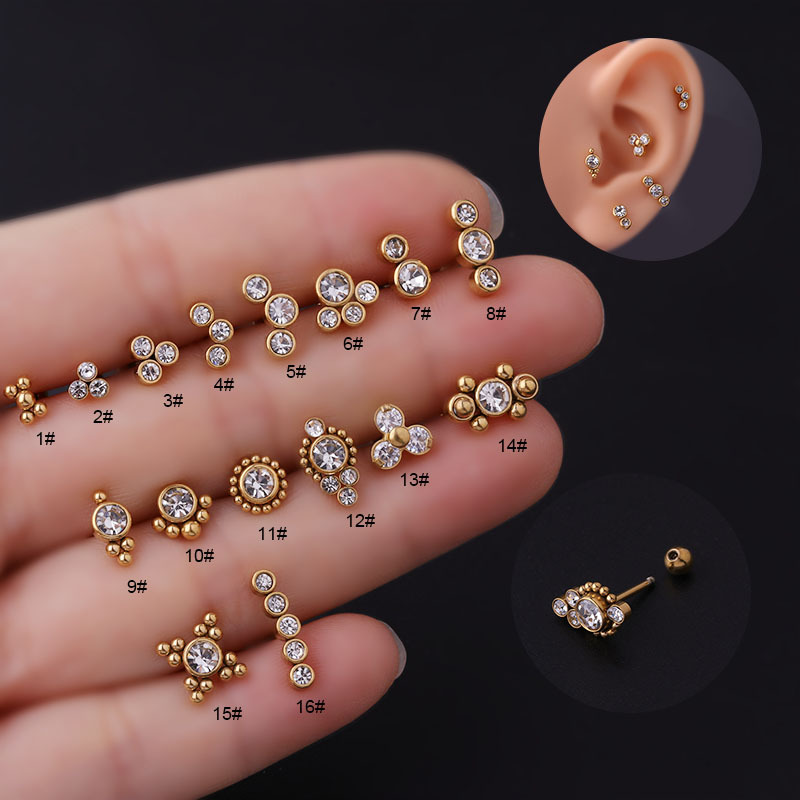 Body Jewelry Ear Piercing - Pendientes de acero quirúrgico para mujer,