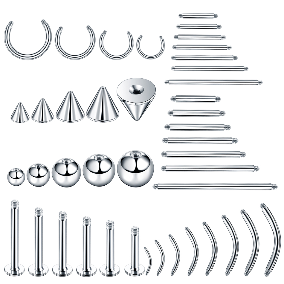 Body Jewelry Replacement Ball - 100 unids/lote pendiente de acero barra