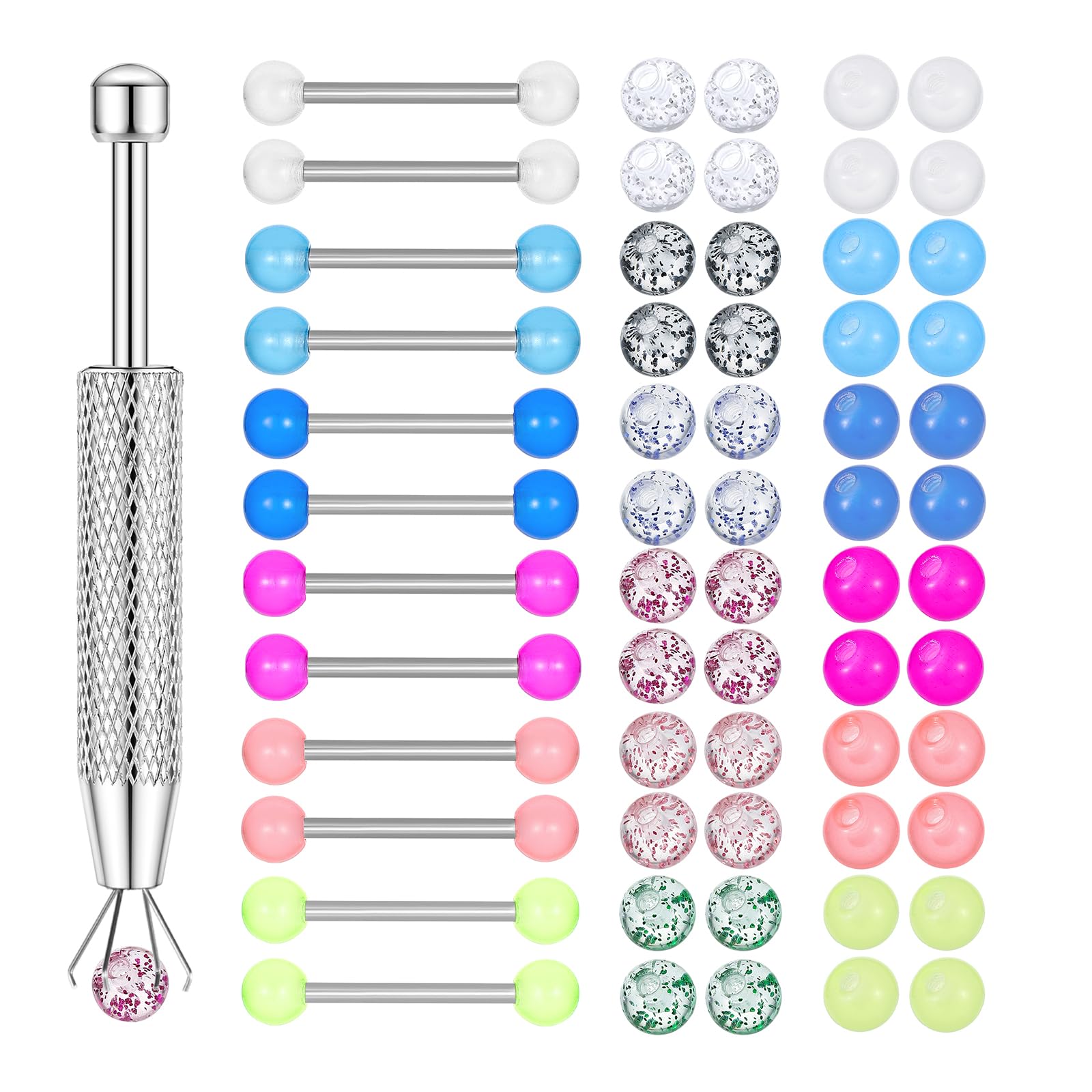Body Jewelry Replacement Ball - 12PCS Barbell pezón anillos 48PCS bolas