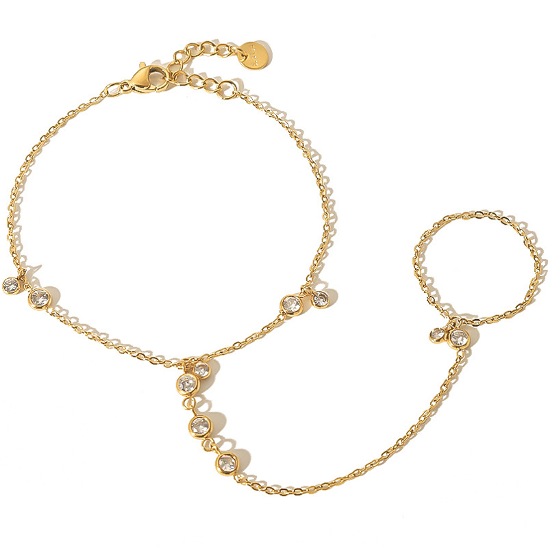 Yellow Body Jewelry - Pulsera de cadenas de mano de