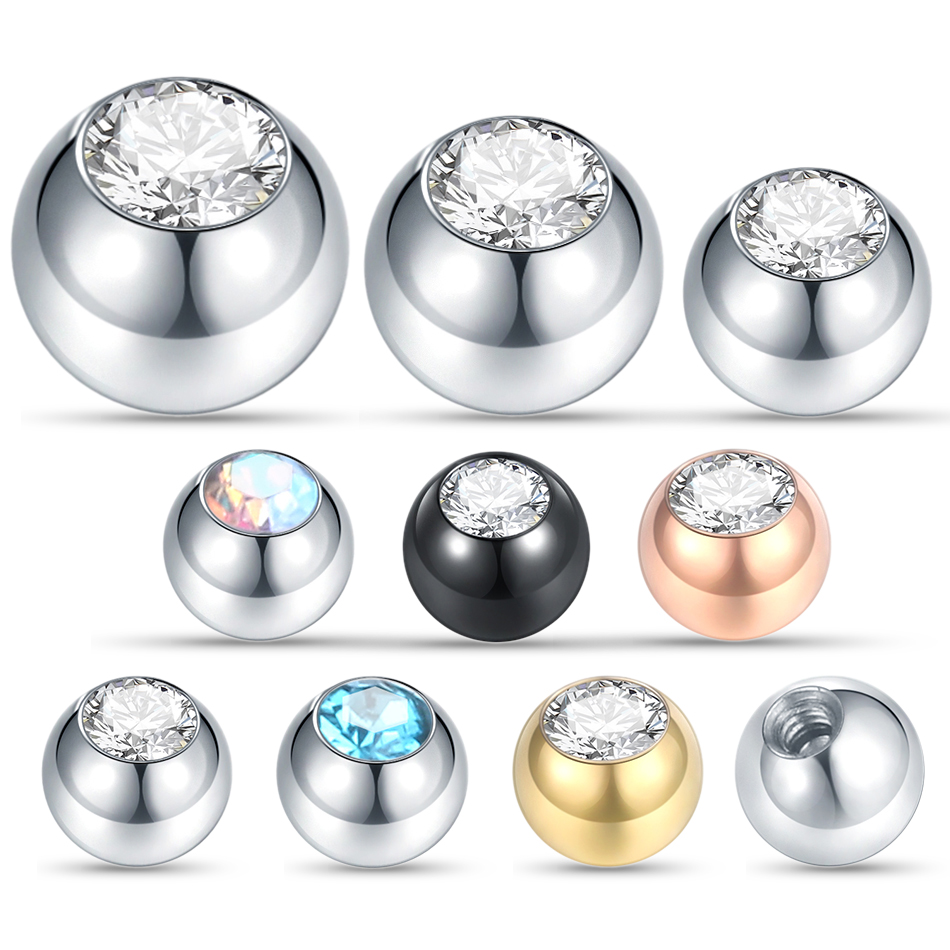 Body Jewelry Replacement Ball - Bolas de acero para Piercing, 10