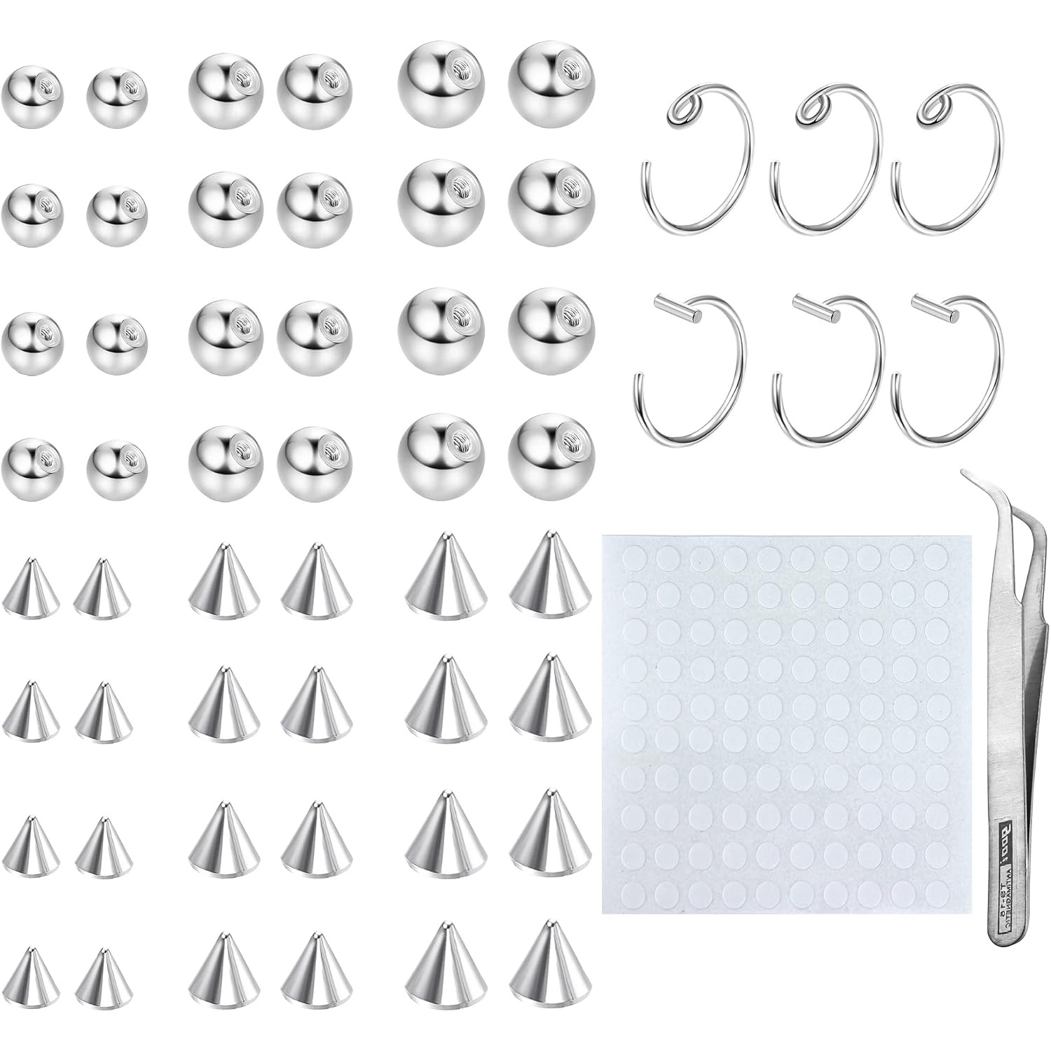 Body Jewelry Replacement Ball - Drperfect Anillos de Ceja Falsos, Labret