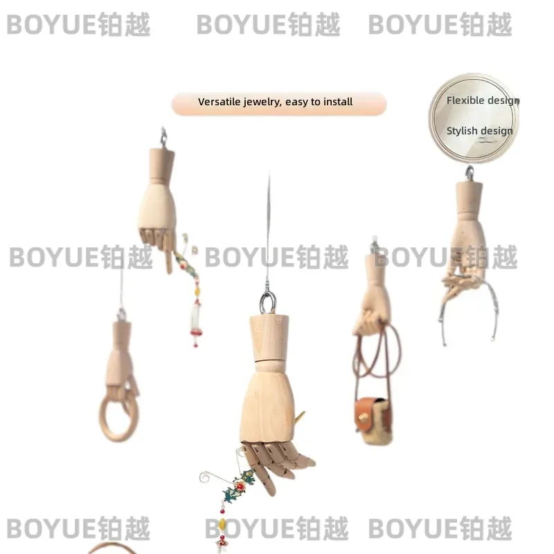 Body Jewelry In Store - Exhibidor de anillos de madera maciza