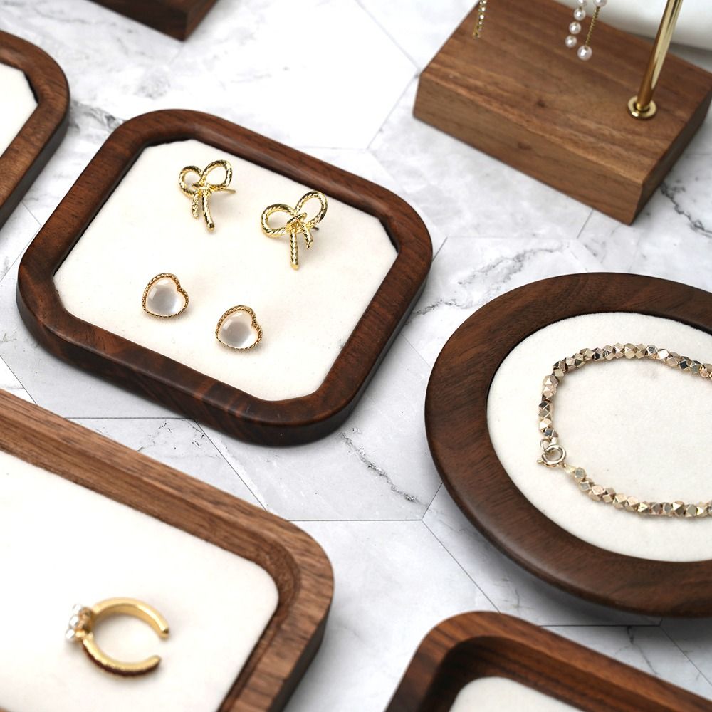 Body Jewelry Display - Bandeja de madera con diseño geométrico