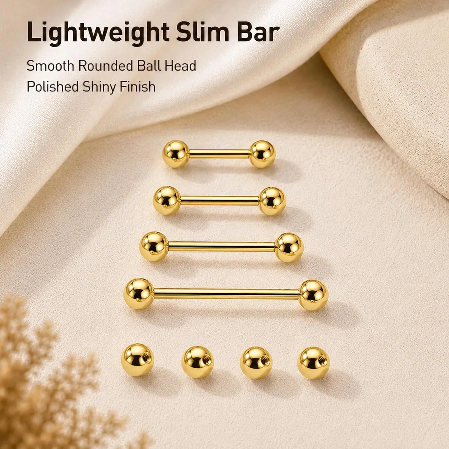 16 piezas, barra recta de 14G  - Body Jewelry Replacement Ball reseña y precio