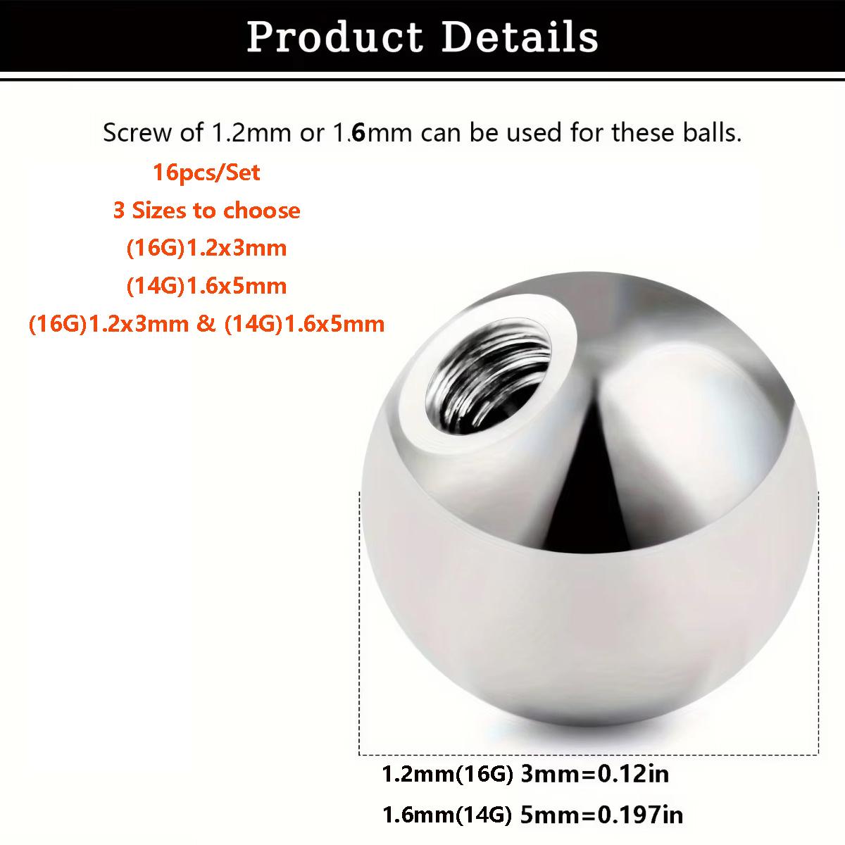 16 piezas de bolas de repuesto - Body Jewelry Industrial reseña y precio