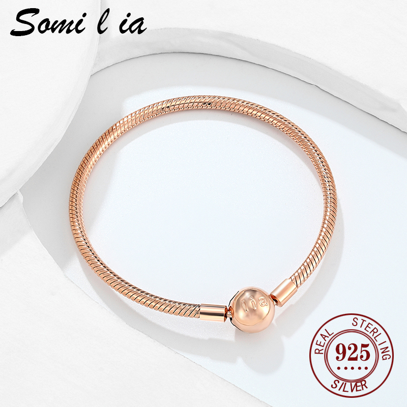SOMILIA-Pulsera de plata pura  - Body Jewelry Hot reseña y precio