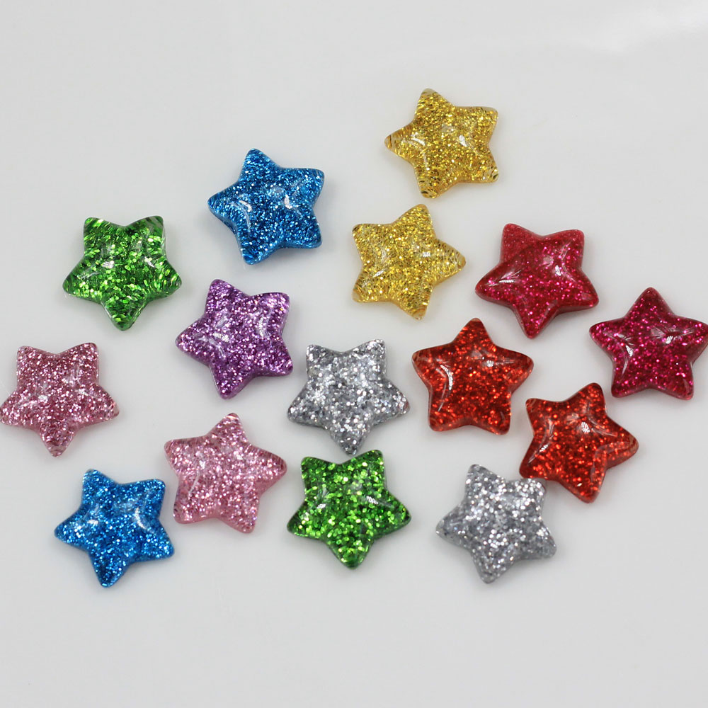 Cabujones brillantes de resina - Star Flat Back reseña y precio