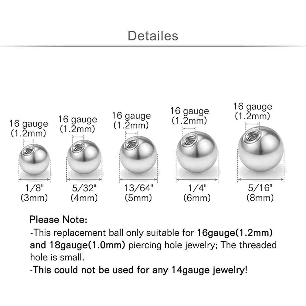 Bolas de repuesto para 20 piez - Body Jewelry Replacement Ball reseña y precio