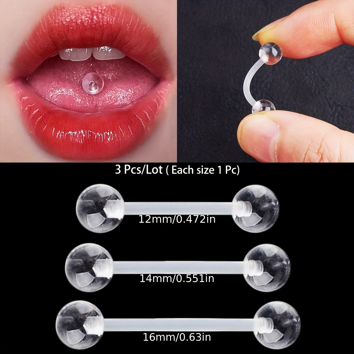 3 unids/set (cada tamaño 1 pie - Body Jewelry In Store reseña y precio