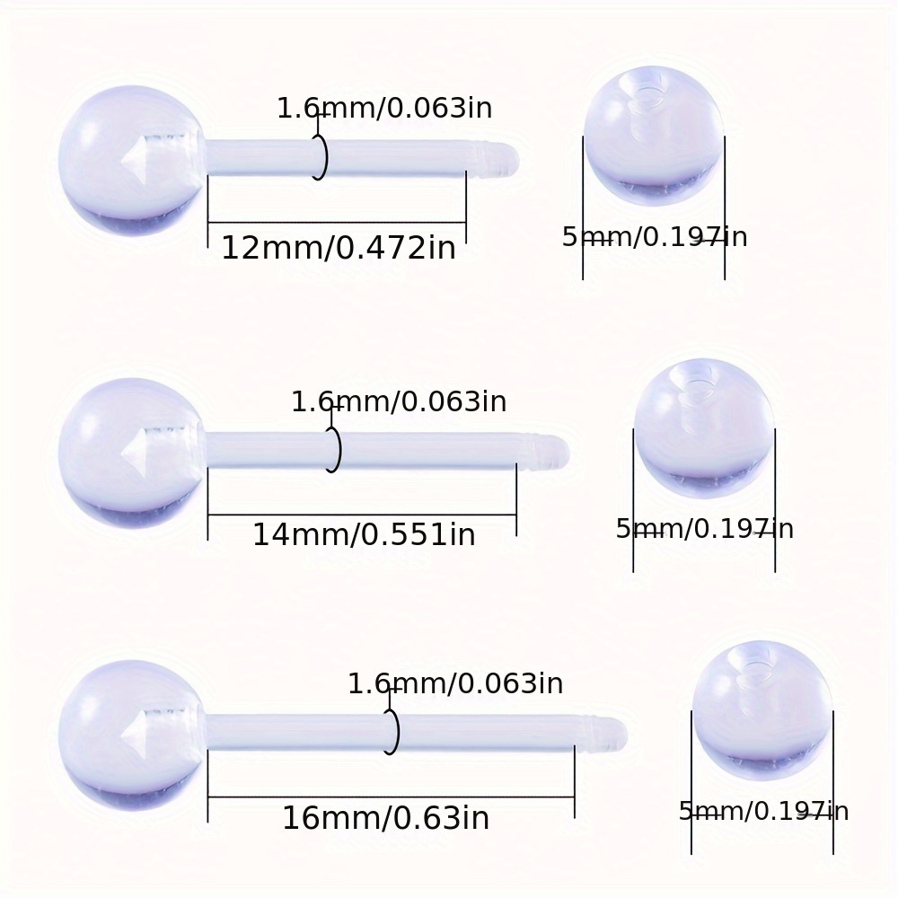 3 unids/set (cada tamaño 1 pie - Body Jewelry In Store reseña y precio