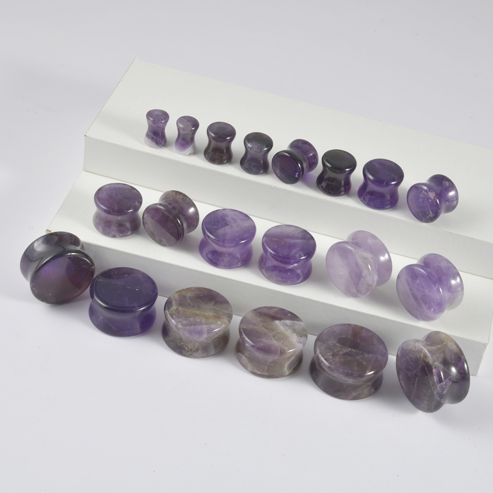 2 uds piedra Natural doble aca - Body Jewelry Tunnels reseña y precio