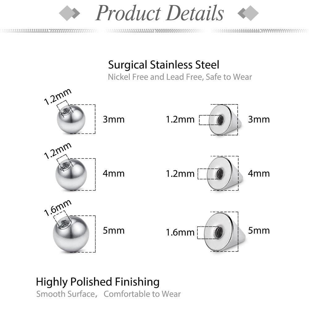 Set de 1-157 Piezas de Anillos - Body Jewelry Replacement Ball reseña y precio